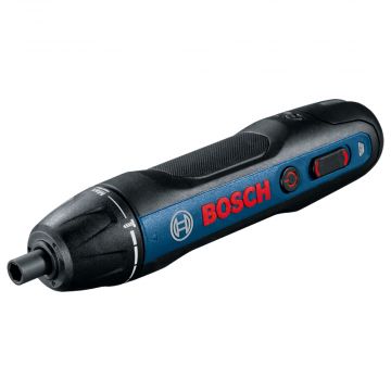 Parafusadeira Bosch GO a bateria de 3,6V com encaixe HEX ¼pol. 5 Nm 360 RPM 1,5 Ah, com 2 acessórios, cabo USB e estojo