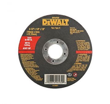 Disco de Corte para Metal 4 1/2" x 1/8 x 7/8" DeWALT