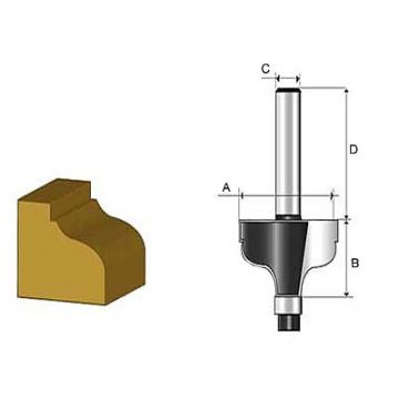 Fresa para Moldura e Rebaixo com Rolamento HT 1/4