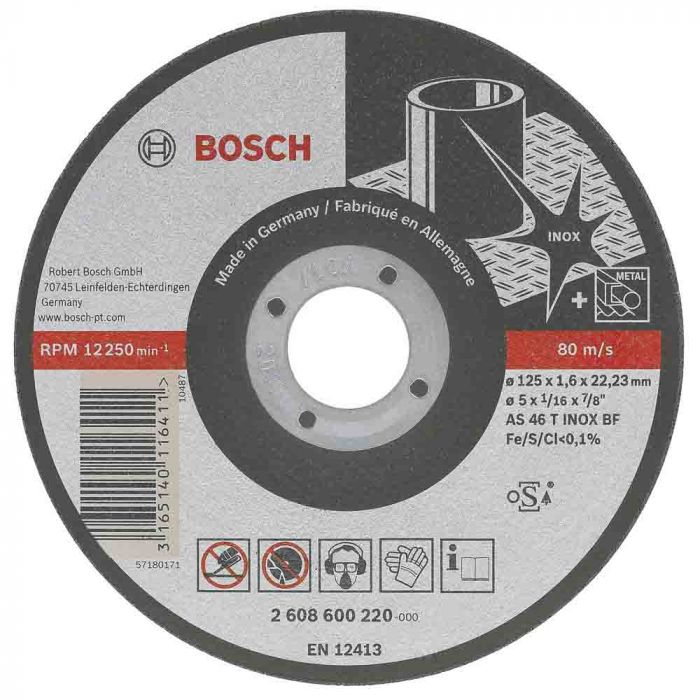 Disco de Corte para Inox 115x1,0mm - Bosch  2608602220