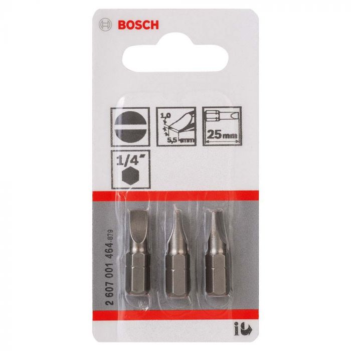 Ponta Para Parafusar Fenda 25mm com 3 unidades – Bosch