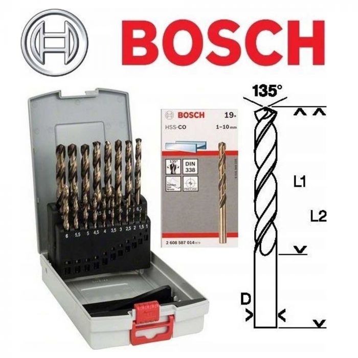 Broca Para Metal HSS-Co ProBox 1,0-10,0mm com 19 Unidades- Bosch