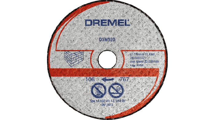 Disco de Corte Saw-Max Dremel DSM520 para Alvenaria e Pedra 2615S520JB