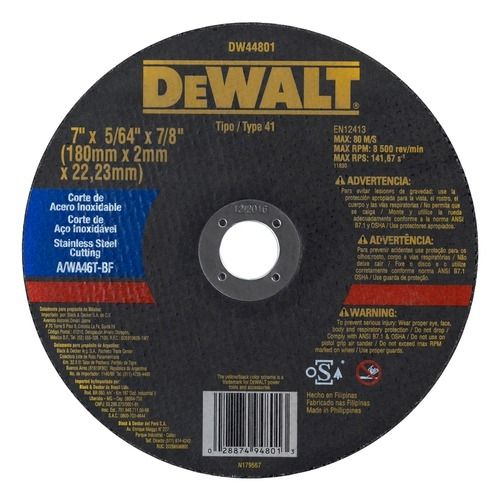 Disco Abrasivo 7'' X 2,00MM Corte Inox - DeWalt