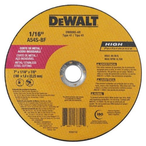 Disco Abrasivo 7"X1/16" X7/8" - DeWalt