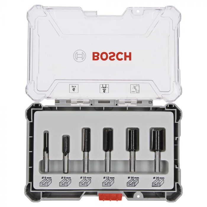 Jogo de Fresas Retas 6 mm com 6 Peças - Bosch  2607017465