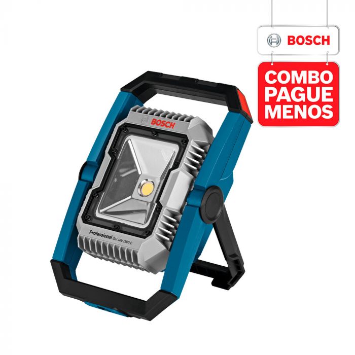 Combo Pague Menos Bosch 18V - Lixadeira GSS 18V-10, 18V + Lanterna GLI 18V-1900, com 2 baterias  1 carregador BIVOLT GAL 18V-20 e 1 bolsa de transporte COMBOBOSCH347