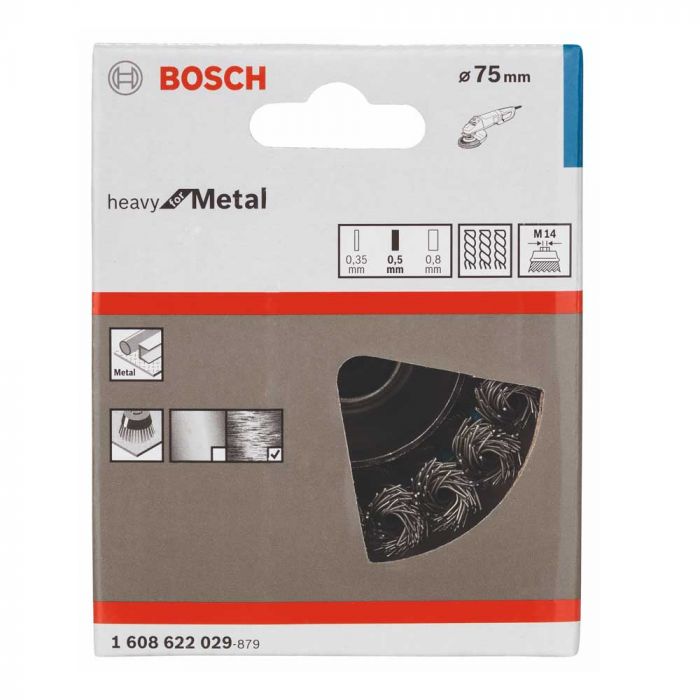 Escova de Aço Copo Arame Trançado 75mm- Bosch 1608622029