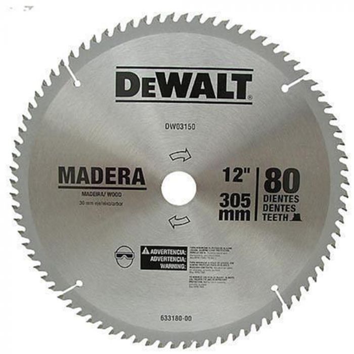 Disco Serra Esq. 12" 80 p/ Madeira e Perfil Aluminio - DeWalt